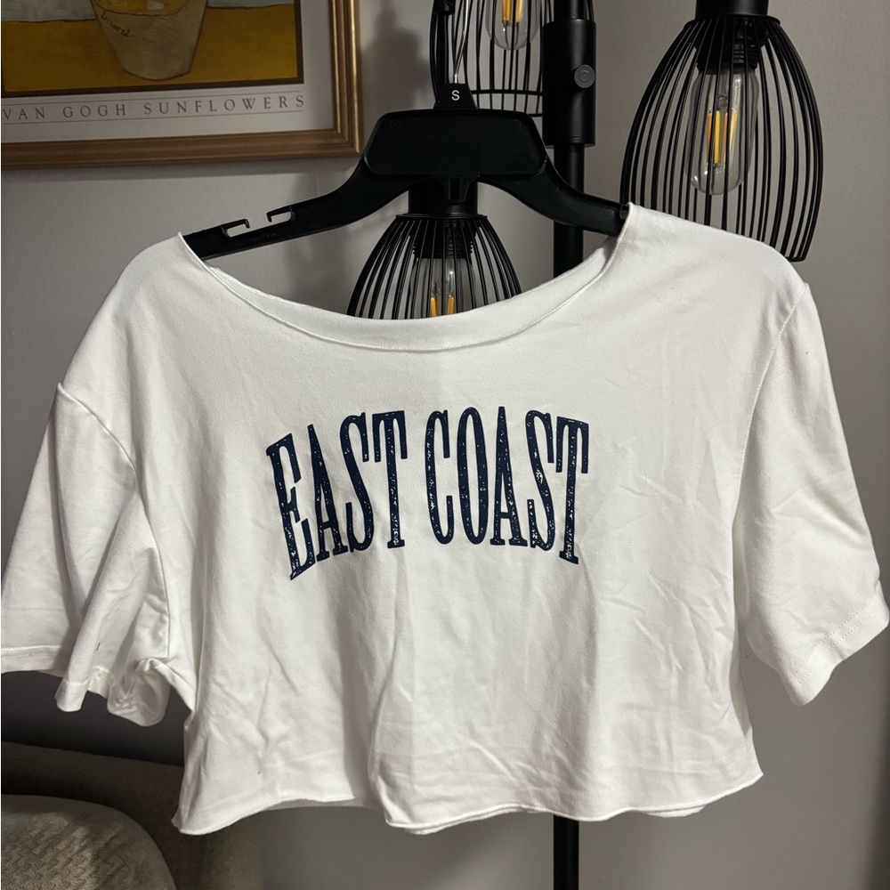 SHEIN White 'East Coast' Crop Top